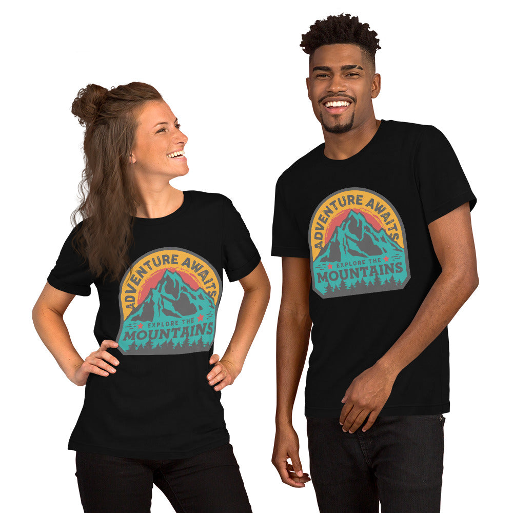 Adventure Awaits Explore The Mountains Unisex t-shirt