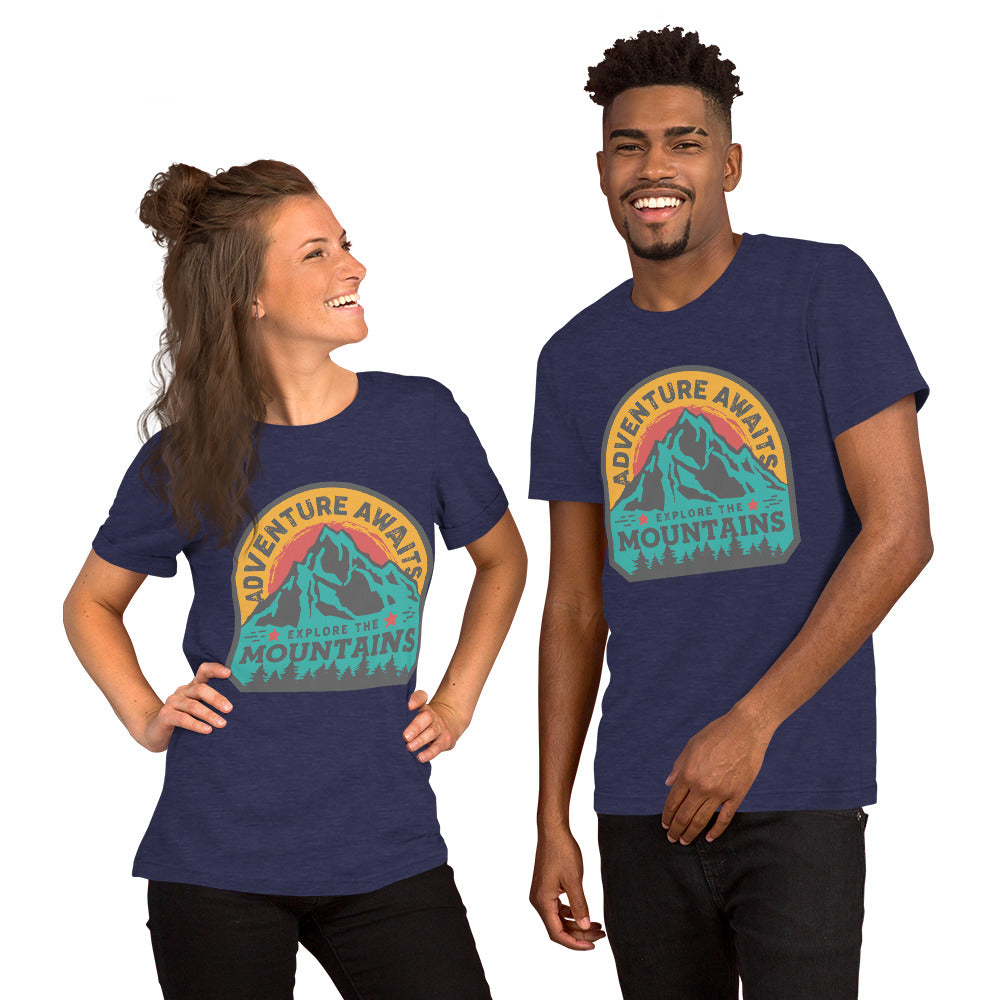 Adventure Awaits Explore The Mountains Unisex t-shirt