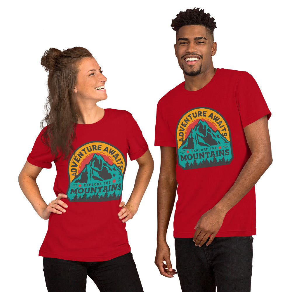 Adventure Awaits Explore The Mountains Unisex t-shirt