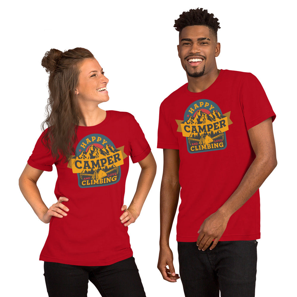 Happy Camper And Love Climbing Unisex t-shirt