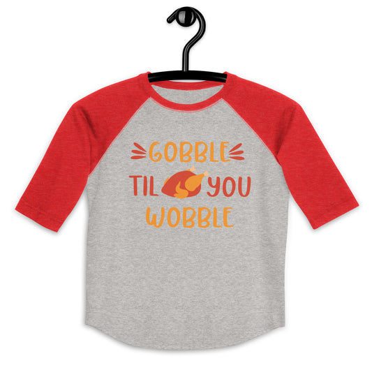 Gobble Till You Wobble Youth baseball shirt
