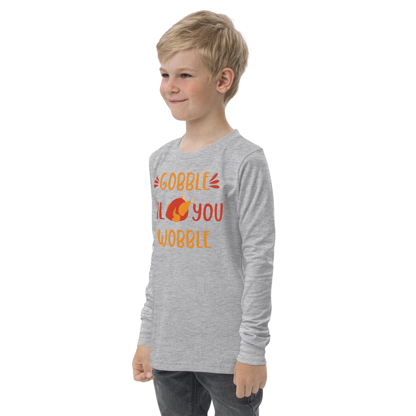 Gobble Till You Wobble Youth long sleeve tee