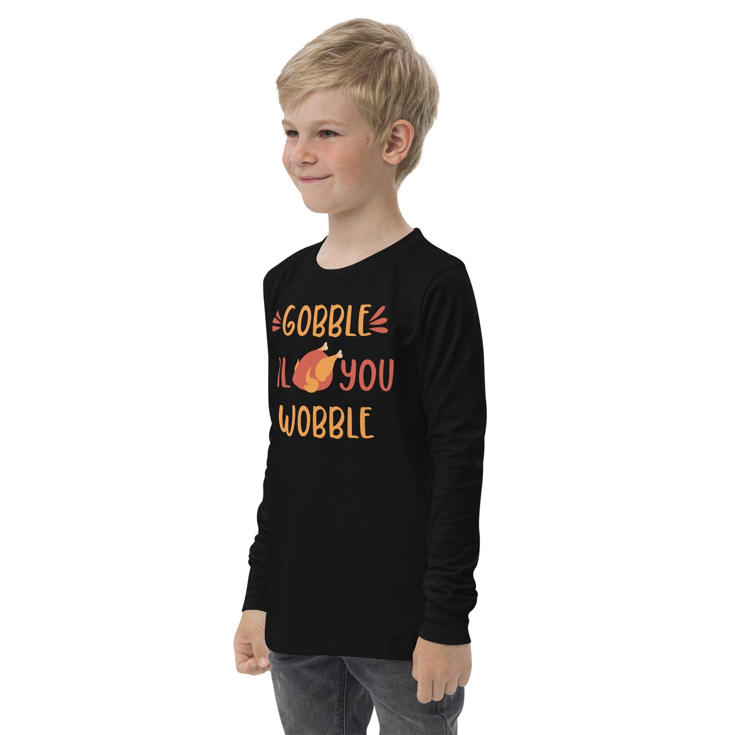 Gobble Till You Wobble Youth long sleeve tee