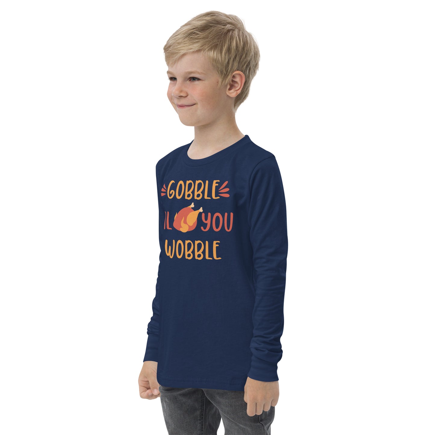 Gobble Till You Wobble Youth long sleeve tee