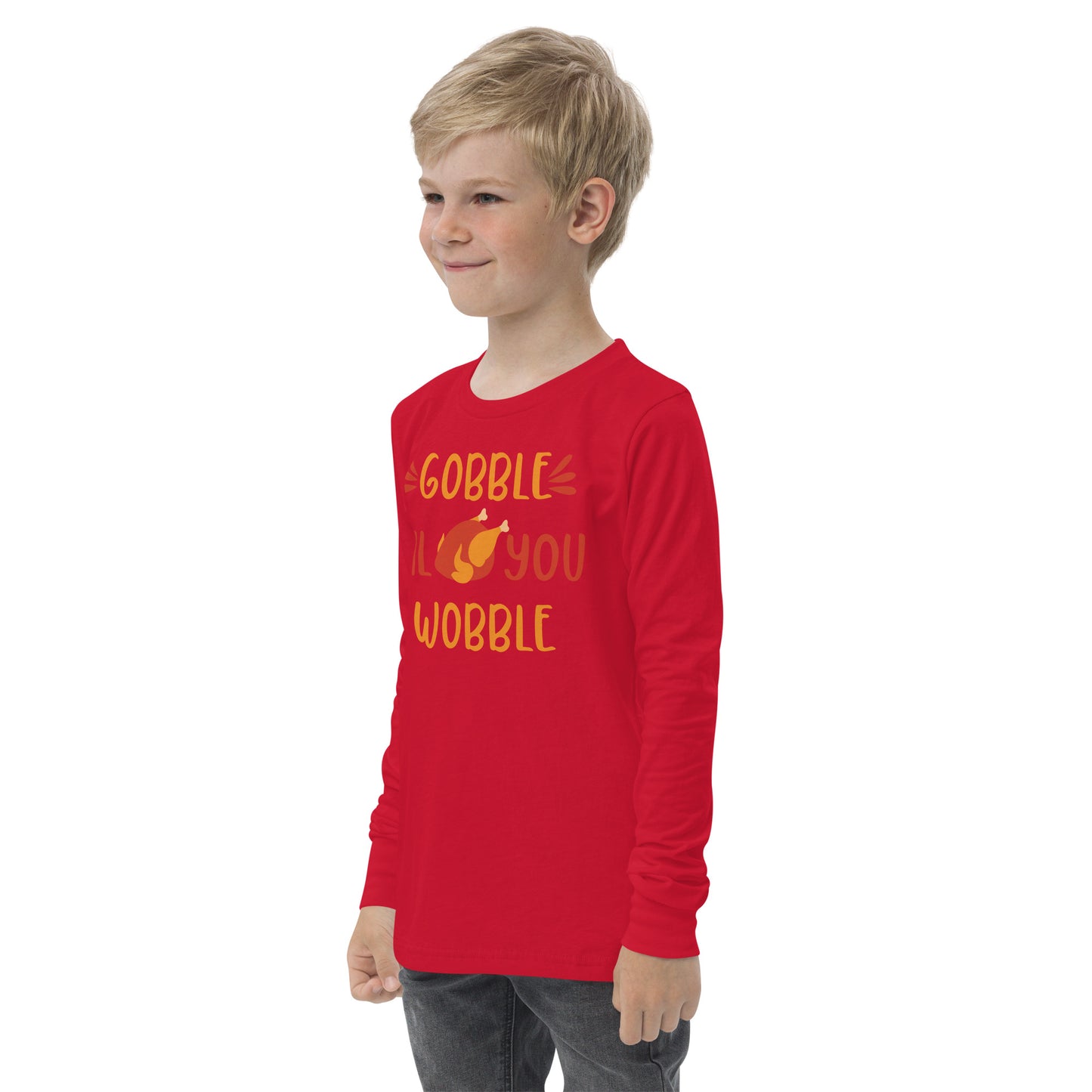 Gobble Till You Wobble Youth long sleeve tee