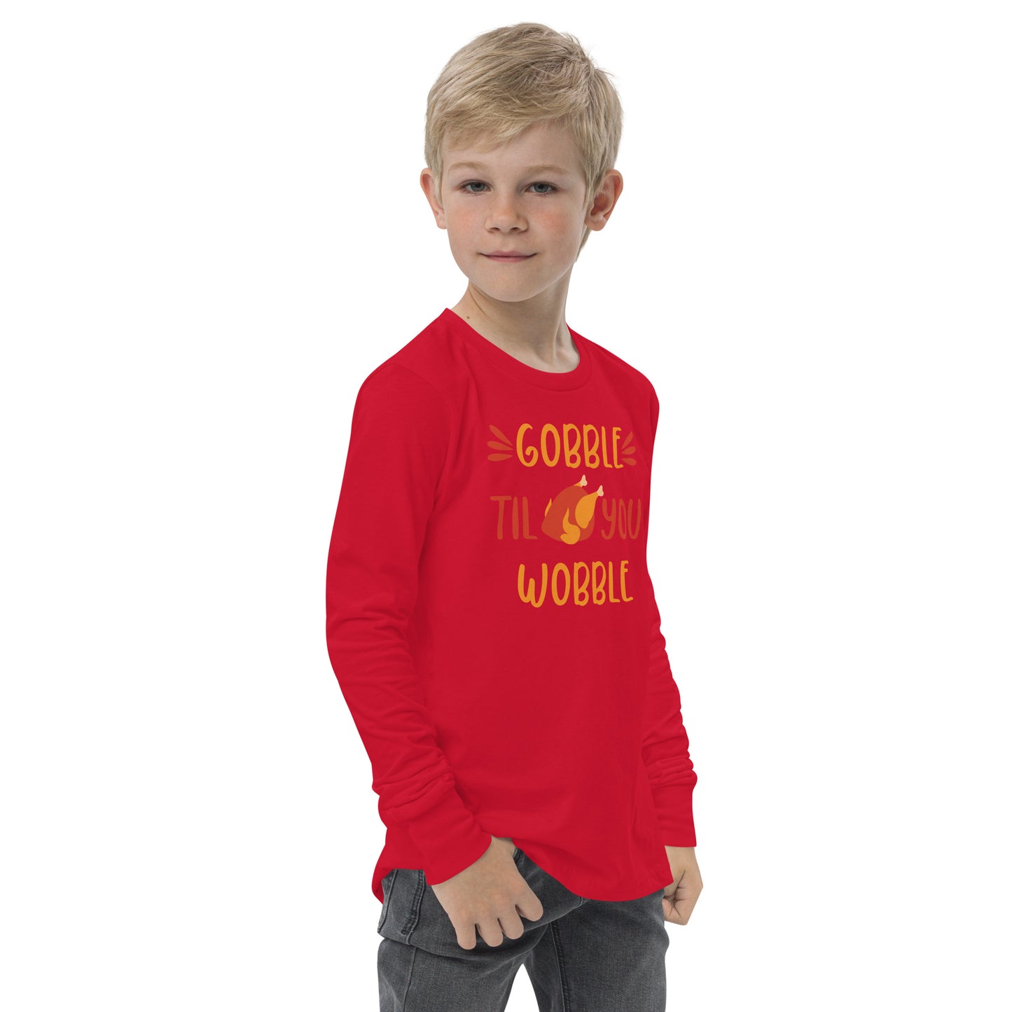 Gobble Till You Wobble Youth long sleeve tee