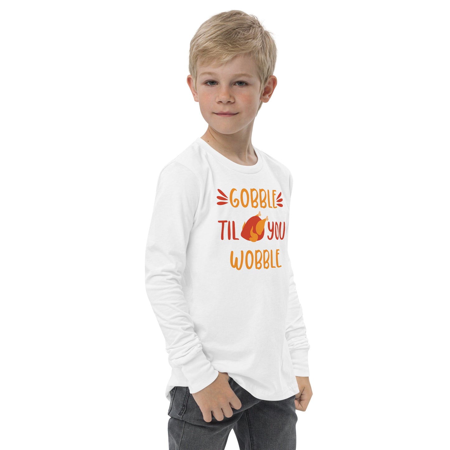 Gobble Till You Wobble Youth long sleeve tee